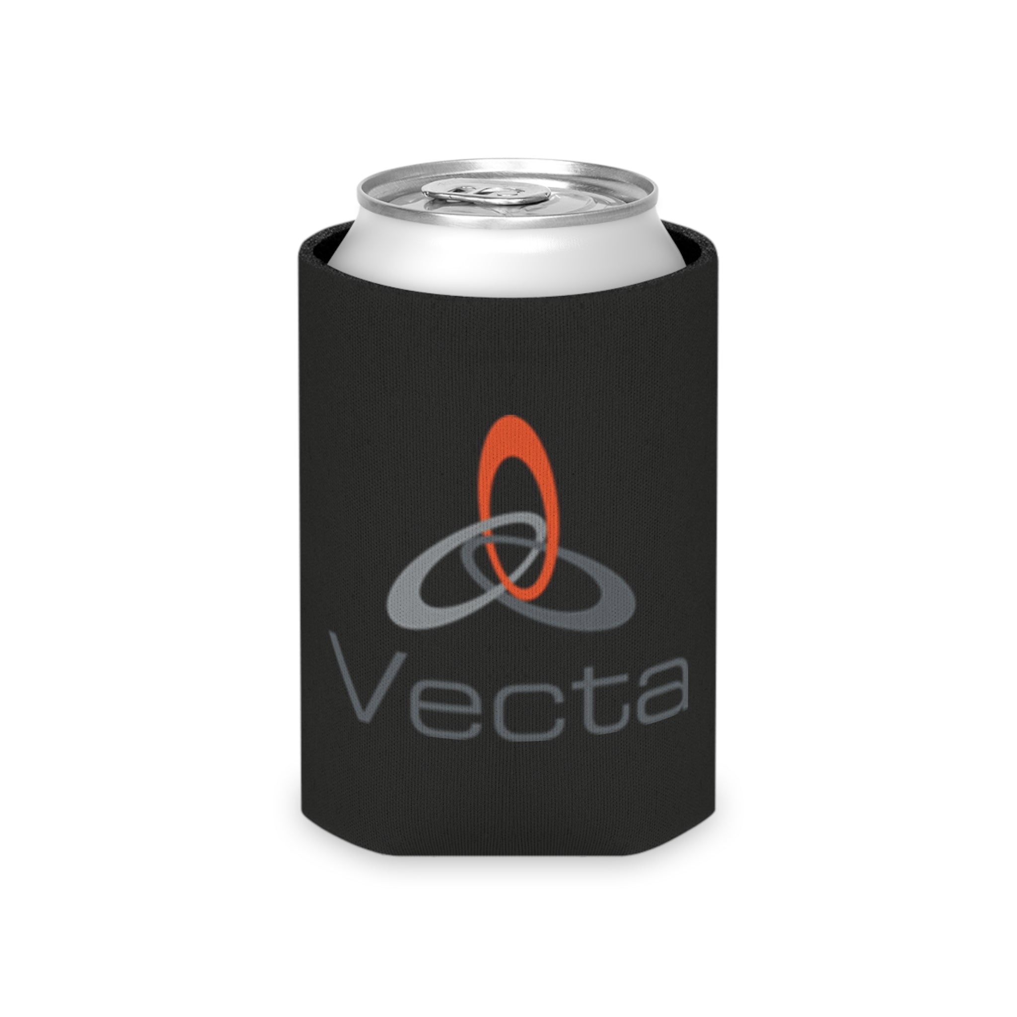 Vecta logo Can Cooler | neoprene drink koozie, black